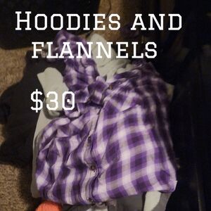 Hoodies and shirts and tank tops and pants bulk of each